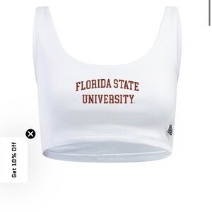 NWT Hype and Vice White Florida State University Crop Top FSU Seminole